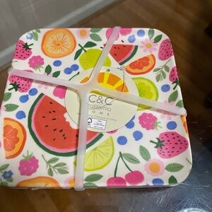 - Brand New Set Of 4 Desert Little Plates Beautiful Spring Color